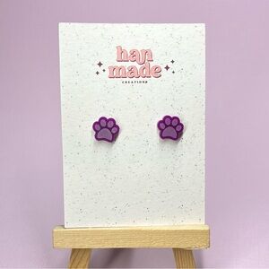 LSU Earrings, College Earrings, Paw Earrings
